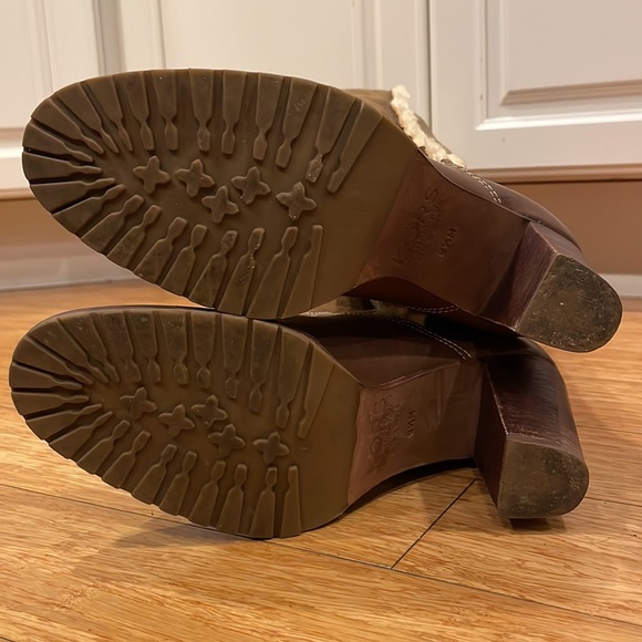 Micheal Kors Brown Leather Shearling Heeled Boots size 8.5 - Picture 6 of 16